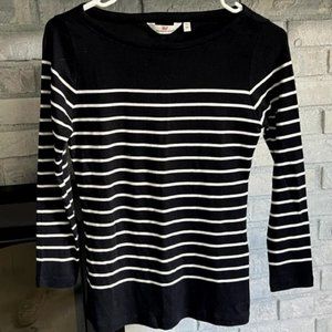 Women's 3/4 Sleeve Top, Size XS, Stripe